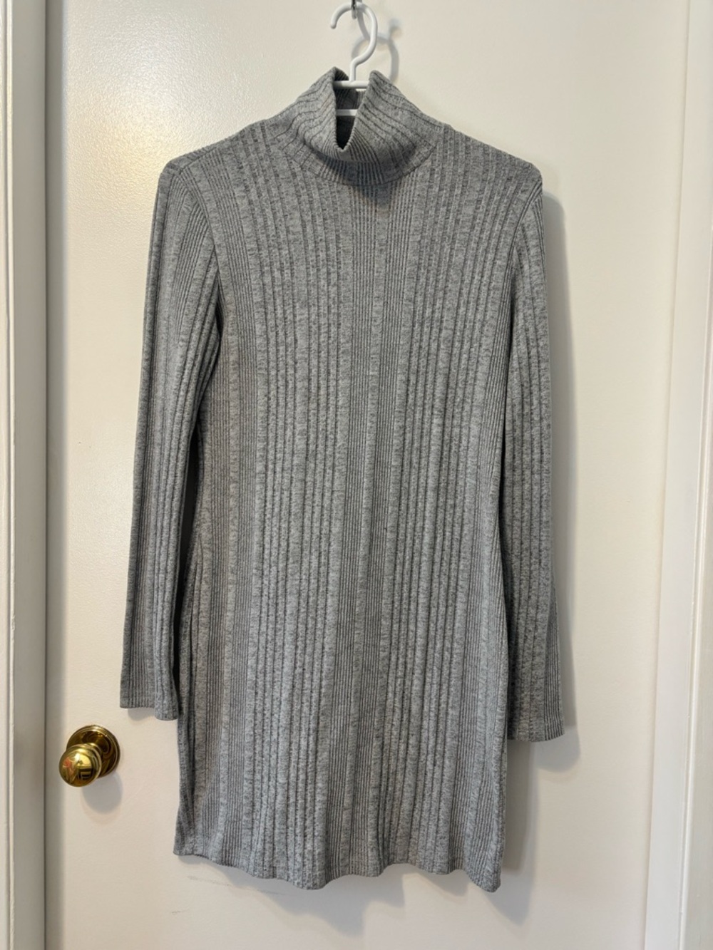 3 for $15😍 SHEIN Gray Ribbed Turtleneck Long Sleeve Knit Dress